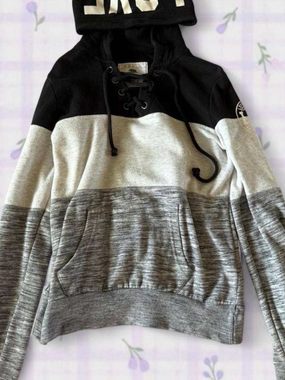 Grey + Black striped long sleeve top